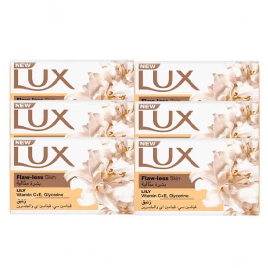 صابون لوکس Lux Flaw-Less حاوی روغن گل‌های سفید و ابریشم 6 عدد 170گرمی